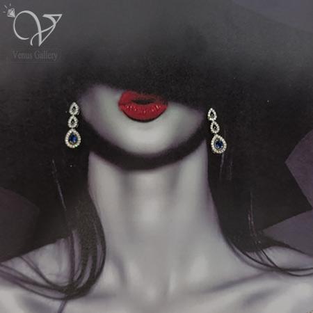 25-4.jpg سرویس نقره نگین آبی زنانه طرح اشکی کد 9143 - Image 2