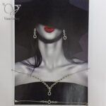 سرویس نقره نگین آبی زنانه طرح اشکی کد 9143 - Image 5