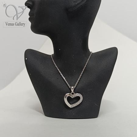 27-1-2.jpg نیم ست نقره زنانه طرح قلب تو خالی ظریف کد 8808 - Image 3
