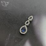 سرویس نقره نگین آبی زنانه طرح اشکی کد 9143 - Image 4