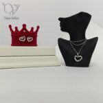 نیم ست نقره زنانه طرح قلب تو خالی ظریف کد 8808 - Image 5