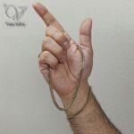 ست گردنبند و دستبند کارتیرپسرانه استیل دو رنگ طلایی و نقره ای کد 9232 - Image 4