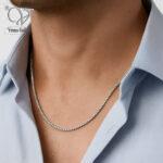 زنجیر نقره ونیزی مناسب مدال 925 با آبکاری رودیوم کد 1017 - Image 3