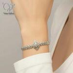 دستبند نقره زنانه مدل تراش | خرید لاکچری‌ترین طرح نقره ۲۰۲۵ کد1521