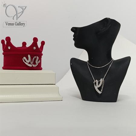 3-6-1.jpg نیم ست نقره زنانه طرح قلب فانتزیکد 8831 - Image 1