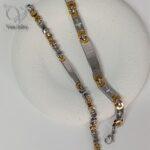 ست دستبند استیل پلاک دار مدل بافت آفریقایی و یونیسکس کد 8576