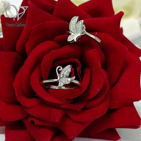 31-1-1.jpg انگشتر نقره دخترانه ظریف و مینیمال طرح سنجاقک کد 5326 - Image 1