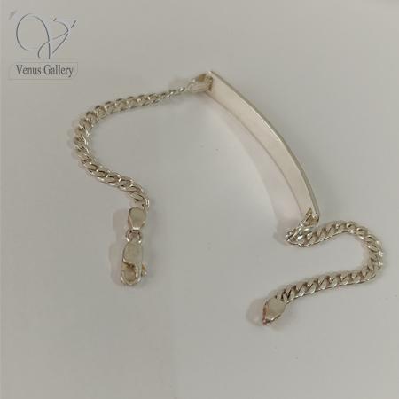 31-2.jpg دستبند کارتیه پلاک دار نقره کد8269 - Image 1