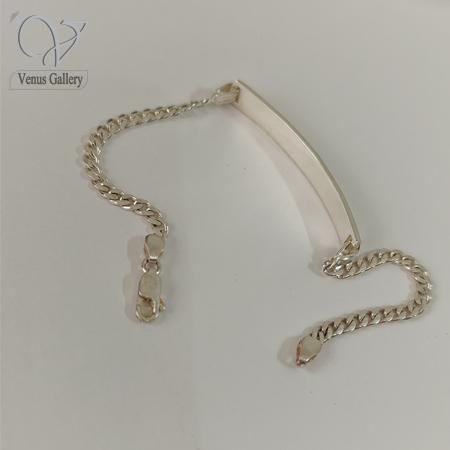 31-2.jpg دستبند کارتیه پلاک دار نقره کد8269 - Image 1