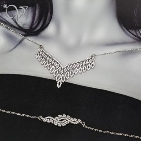314-1.jpg سرویس نقره جواهری ظریف،زنجیری و پرنگین کد 8833 - Image 3