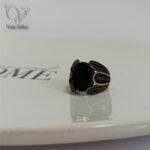 انگشتر نقره مردانه سنگ اونیکس مشکی ترکیه ای خاص کد 4990 - Image 3