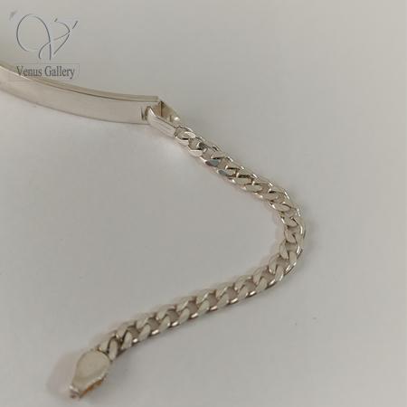 32-2.jpg دستبند کارتیه پلاک دار نقره کد8269 - Image 3