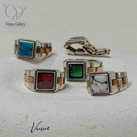 32-4.jpg انگشتر نقره مردانه رکاب بند ساعتی شل طرح محبوب رولکس کد 6167 - Image 1