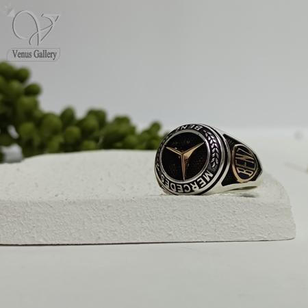 32.jpg انگشتر نقره مردانه طرح مرسدس بنز ترک کد 4513 - Image 1