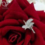 انگشتر نقره دخترانه ظریف و مینیمال طرح سنجاقک کد 5326 - Image 2