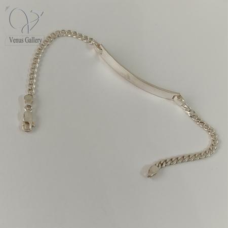 33-2.jpg دستبند کارتیه پلاک دار نقره کد8269 - Image 4