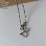 گردنبند نقره دخترانه طرح دو قوی عاشق کد 7839 - Image 3