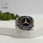 انگشتر نقره مردانه طرح مرسدس بنز با رکاب رولکس کد 4283 - Image 2