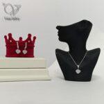 نیم ست نقره دخترانه طرح قلب جواهری پرنگین کد 8777