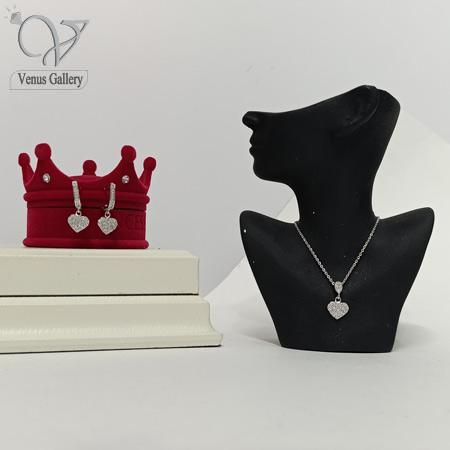 35-3.jpg نیم ست نقره دخترانه طرح قلب جواهری پرنگین کد 8777 - Image 1