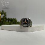 انگشتر نقره مردانه طرح مرسدس بنز با رکاب رولکس کد 4283 - Image 3