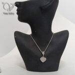 نیم ست نقره دخترانه طرح قلب جواهری پرنگین کد 8777 - Image 3