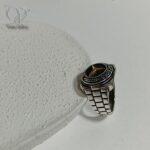 انگشتر نقره مردانه طرح مرسدس بنز با رکاب رولکس کد 4283 - Image 4