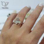 انگشتر نقره دخترانه ظریف و پرنگین طرح سنجاقک کد 5329 - Image 4