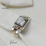 انگشتر نقره مردانه رکاب بند ساعتی رولکس با سنگ هولیت کد 9901 - Image 5