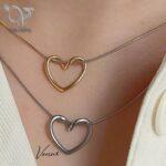 گردنبند قلب استیل مدل پینترستی،ظریف،دخترانه و مینیمال کد 10389 - Image 3