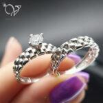 حلقه ست نقره عروس و داماد مدل رولکس Rolex – نقره ۹۲۵ اصل، طرح طلا سفید، ضد حساسیت کد 3189