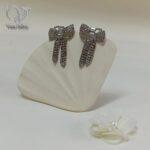 گوشواره آویز جواهری فول نگین مدل پاپیون کد 9741