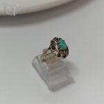انگشتر نقره زنانه نگین مارکازیت با سنگ اصل فیروزه نیشابور معدنی کد  4838 - Image 4