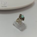 انگشتر نقره زنانه نگین مارکازیت با سنگ فیروزه نیشابور کد 4909 - Image 2