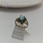 انگشتر نقره نگین مارکازیت با سنگ فیروزه نیشابور اصل کد 4911