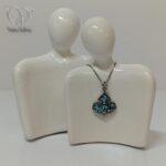 گردنبند نقره زنانه فیروزه کوب سنگ فیروزه اصل نیشابور کد 4913 - Image 2