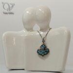 گردنبند نقره زنانه فیروزه کوب سنگ فیروزه اصل نیشابور کد 4913