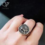 انگشتر طلاروس مردانه مدل شیر و خورشید کد 6973 - Image 2