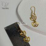 گوشواره نقره طرح گل لاله آبکاری طلای زرد کد8435 - Image 2