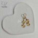 گوشواره نقره طرح گل لاله آبکاری طلای زرد کد8435