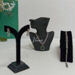 سرویس نقره جواهری با سنگ زمرد اتمی کد 6512 - Image 2