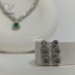 سرویس نقره جواهری با سنگ زمرد اتمی کد 6512 - Image 3