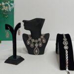 سرویس نقره تمام تراش مدل جواهری طرح طلاسفید کد 5854