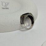 انگشتر نقره مردانه ترک با نگینهای اتمی مشکی کد5316 - Image 4