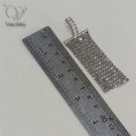 گوشواره جواهری فول نگین آویز برند استیل کد 9715 - Image 3