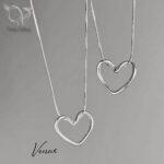 گردنبند قلب استیل مدل پینترستی،ظریف،دخترانه و مینیمال کد 10389 - Image 4