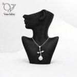 گردنبند گل رز نقره دخترانه / زنانه