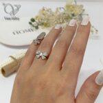 انگشتر نقره دخترانه مدل پاپیون کد 5324 - Image 3