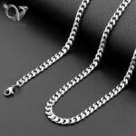 زنجیر و دستبند استیل مردانه مدل کارتیر رنگ نقره ای