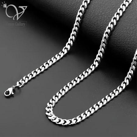 50.jpg زنجیر و دستبند استیل مردانه مدل کارتیر رنگ نقره ای - Image 1